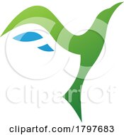 Green And Blue Rising Bird Shaped Letter Y Icon