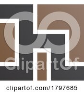 Poster, Art Print Of Brown And Black Square Shaped Letter H Icon