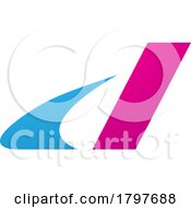 Poster, Art Print Of Blue And Magenta Italic Swooshy Letter D Icon