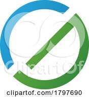 Blue And Green Thin Round Letter G Icon