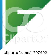 Poster, Art Print Of Blue And Green Triangular Letter F Icon