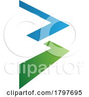 Blue And Green Zigzag Shaped Letter B Icon