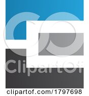 Poster, Art Print Of Blue Black And Grey Rectangular Letter E Icon