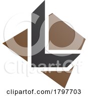 Brown And Black Trapezium Shaped Letter L Icon