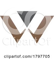 Poster, Art Print Of Brown And Black Triangle Shaped Letter W Icon
