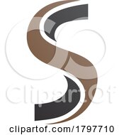 Poster, Art Print Of Brown And Black Twisted Shaped Letter S Icon