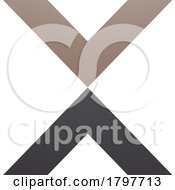 Brown And Black V Shaped Letter X Icon