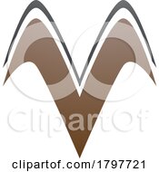 Poster, Art Print Of Brown And Black Wing Shaped Letter V Icon