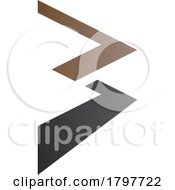 Brown And Black Zigzag Shaped Letter B Icon