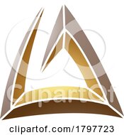 Brown And Gold Triangular Spiral Letter A Icon