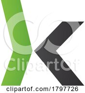 Poster, Art Print Of Green And Black Lowercase Arrow Shaped Letter K Icon