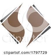 Brown And Black Square Diamond Shaped Letter S Icon
