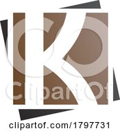 Poster, Art Print Of Brown And Black Square Letter K Icon
