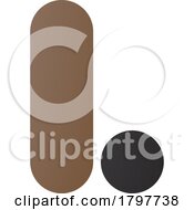 Poster, Art Print Of Brown And Black Rounded Letter L Icon