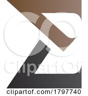 Brown And Black Sharp Elegant Letter E Icon