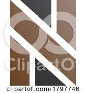 Poster, Art Print Of Brown And Black Rectangle Shaped Letter N Icon