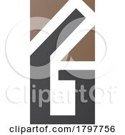 Poster, Art Print Of Brown And Black Rectangular Letter G Or Number 6 Icon