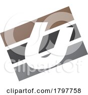 Brown And Black Rectangular Shaped Letter U Icon
