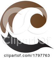 Brown And Black Round Curly Letter C Icon