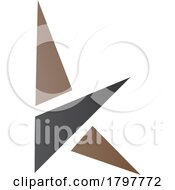 Poster, Art Print Of Brown And Black Letter K Icon With Triangles