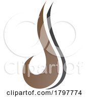 Poster, Art Print Of Brown And Black Hook Shaped Letter J Icon