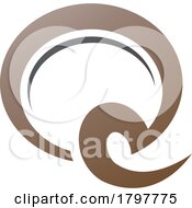 Poster, Art Print Of Brown And Black Hook Shaped Letter Q Icon
