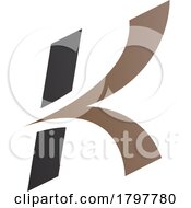 Poster, Art Print Of Brown And Black Italic Arrow Shaped Letter K Icon