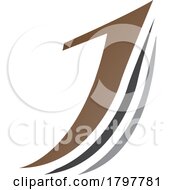 Brown And Black Layered Letter J Icon