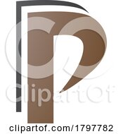 Poster, Art Print Of Brown And Black Layered Letter P Icon