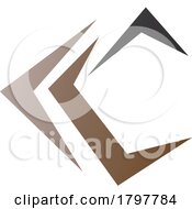 Brown And Black Letter C Icon With Pointy Tips