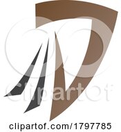 Poster, Art Print Of Brown And Black Letter D Icon With Tails