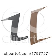 Poster, Art Print Of Brown And Black Spiky Shaped Letter U Icon