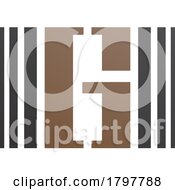 Poster, Art Print Of Brown And Black Letter G Icon With Vertical Stripes