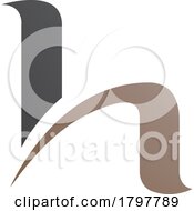 Poster, Art Print Of Brown And Black Letter H Icon With Round Spiky Lines