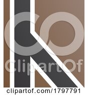 Poster, Art Print Of Brown And Black Letter H Icon With Straight Lines