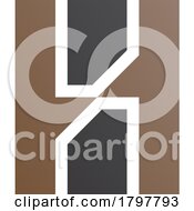 Poster, Art Print Of Brown And Black Letter H Icon With Vertical Rectangles