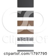 Poster, Art Print Of Brown And Black Letter I Icon With Horizontal Stripes
