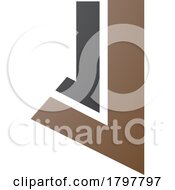 Poster, Art Print Of Brown And Black Letter J Icon With Straight Lines