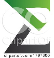 Green And Black Sharp Elegant Letter E Icon