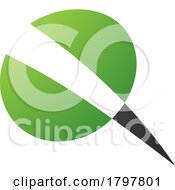 Poster, Art Print Of Green And Black Screw Shaped Letter Q Icon