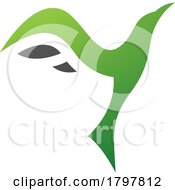 Green And Black Rising Bird Shaped Letter Y Icon