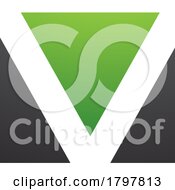 Green And Black Rectangular Shaped Letter V Icon