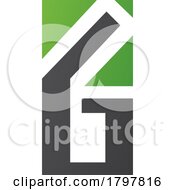 Poster, Art Print Of Green And Black Rectangular Letter G Or Number 6 Icon