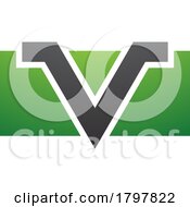 Poster, Art Print Of Green And Black Rectangle Shaped Letter V Icon