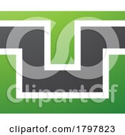 Green And Black Rectangle Shaped Letter U Icon