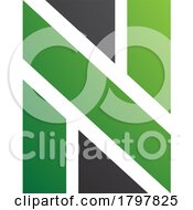 Poster, Art Print Of Green And Black Rectangle Shaped Letter N Icon