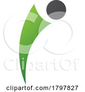Poster, Art Print Of Green And Black Bowing Person Shaped Letter I Icon