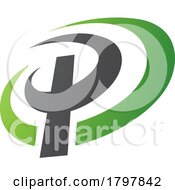 Poster, Art Print Of Green And Black Oval Shaped Letter P Icon