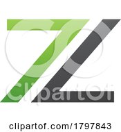 Poster, Art Print Of Green And Black Number 7 Shaped Letter Z Icon