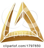 Golden Triangular Spiral Letter A Icon